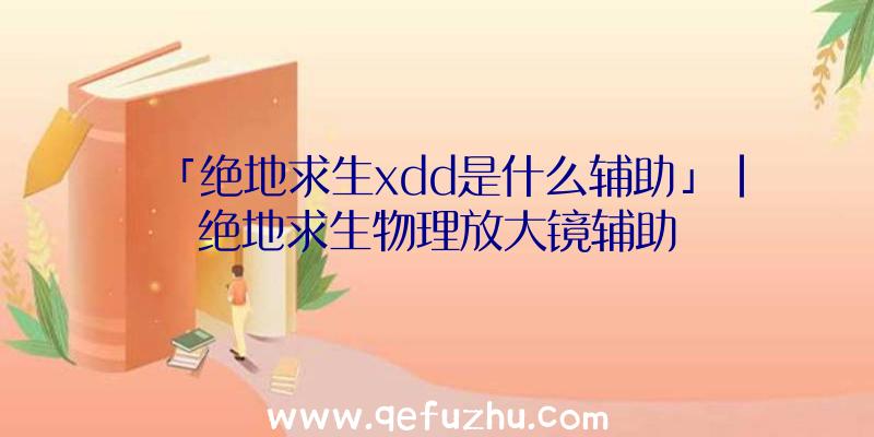 「绝地求生xdd是什么辅助」|绝地求生物理放大镜辅助